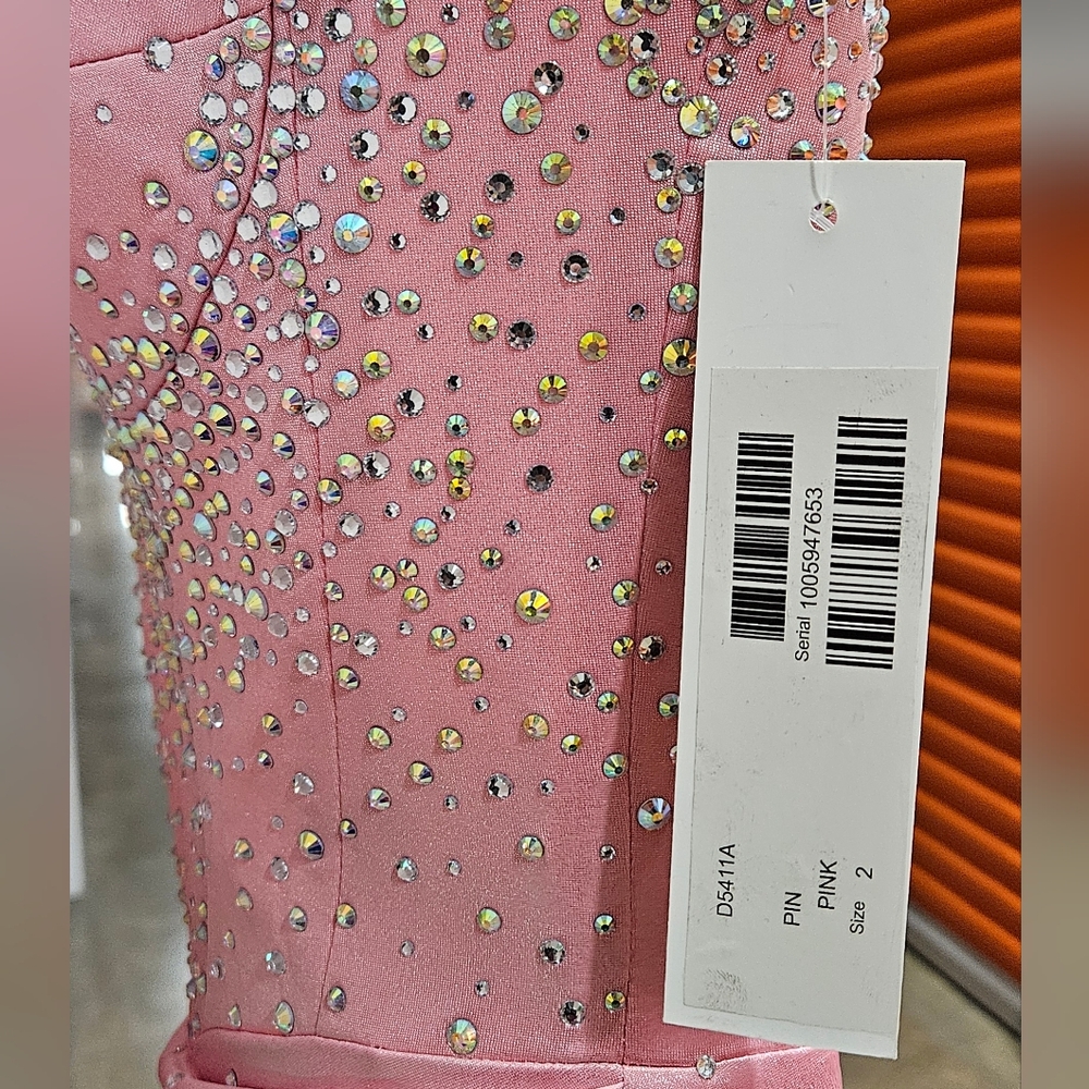 Jovani #D5411 Elegant Prom Gown, BLACK Size 6 And PINK Size 2 - Picture 6 of 6